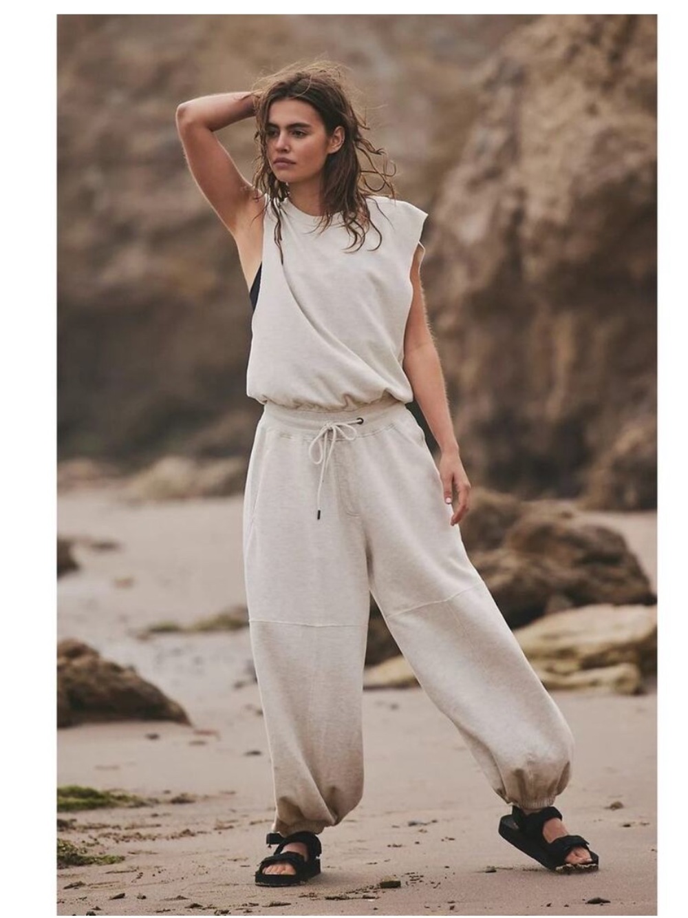Free People throw and go onesie in heather